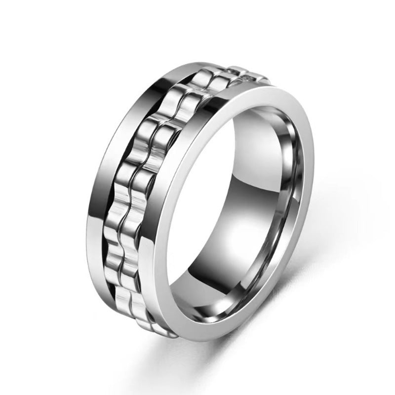 Titanium Steel Rotatable Fashion Decompression Anti - anxiety Ring - 2668south